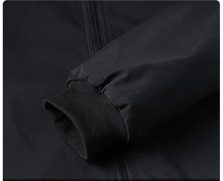 Men's Rain Jacket- Hooded Zip Front and Drawcord