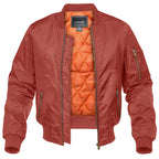 Men's Quilted Bomber Jacket - Zip-Front Winter Coat