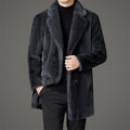 Men's Faux Fur Coat - Lapel Collar Winter Outerwear