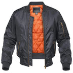 Men's Quilted Bomber Jacket - Zip-Front Winter Coat