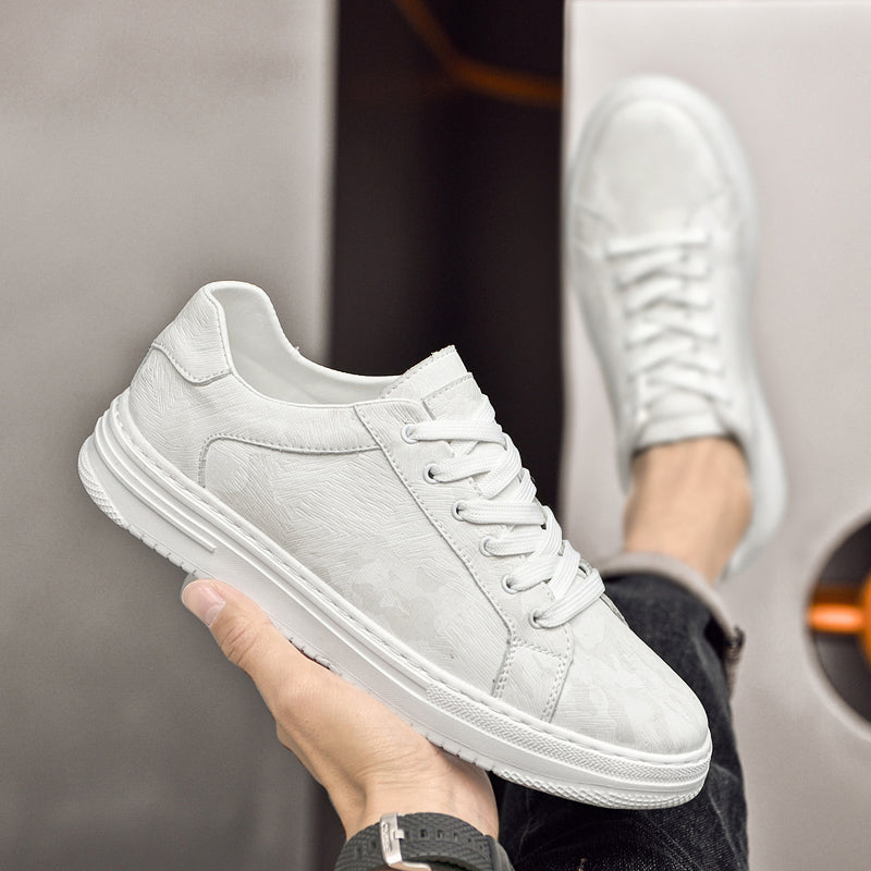 Men's Low-Top Lace-Up Trainers- Panelled Upper