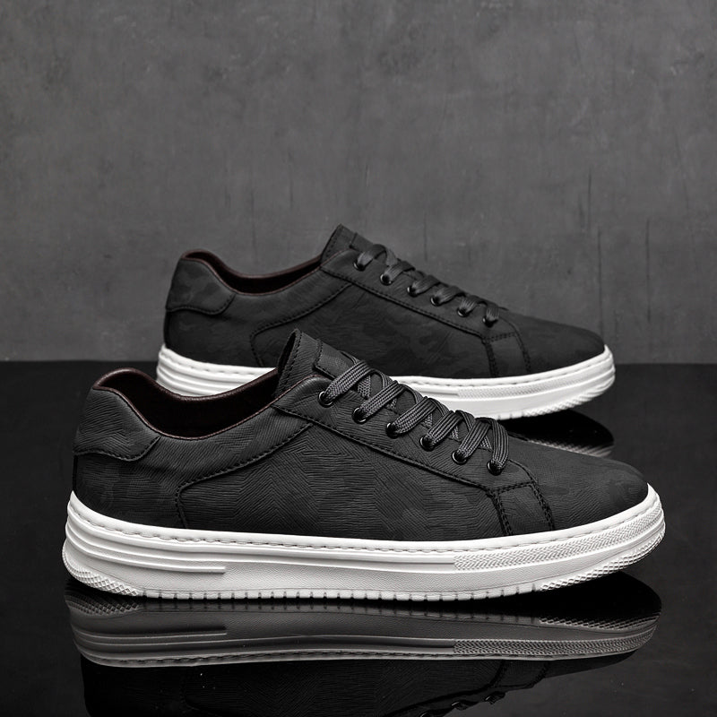 Men's Low-Top Lace-Up Trainers- Panelled Upper