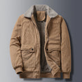 Men's Fleece-Lined Corduroy Jacket- Zip Front
