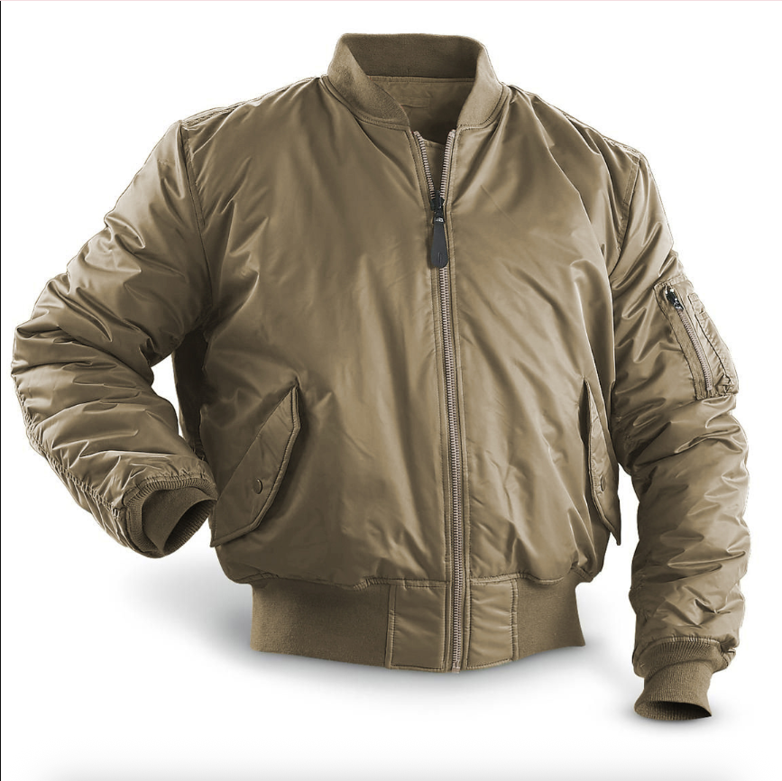 Men's Quilted Bomber Jacket - Zip-Front Winter Coat