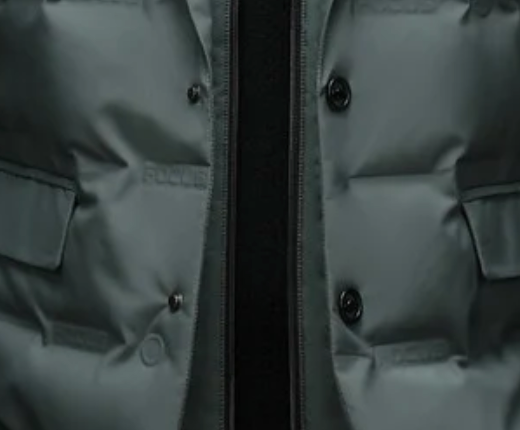 Men's Quilted Puffer Jacket - Ribbed-Cuff Zip-Up Outerwear
