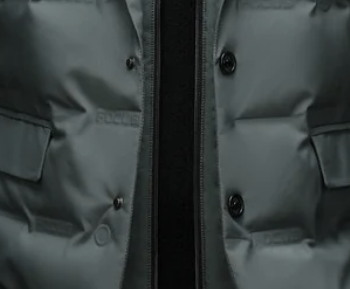 Men's Quilted Puffer Jacket - Ribbed-Cuff Zip-Up Outerwear