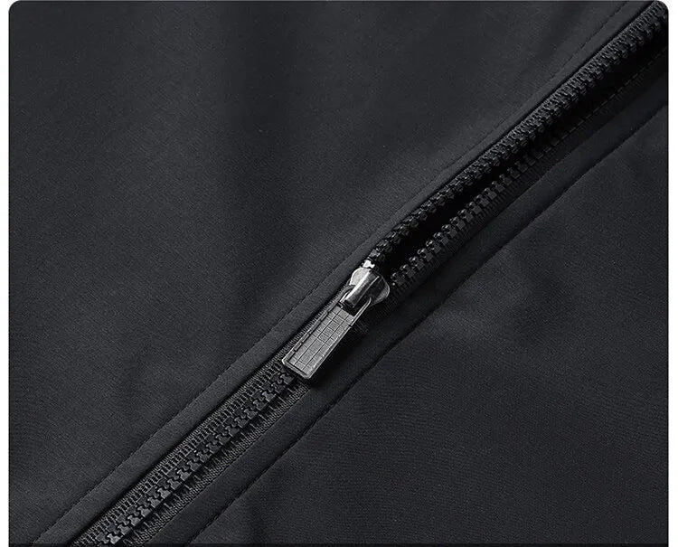 Men's Rain Jacket- Hooded Zip Front and Drawcord