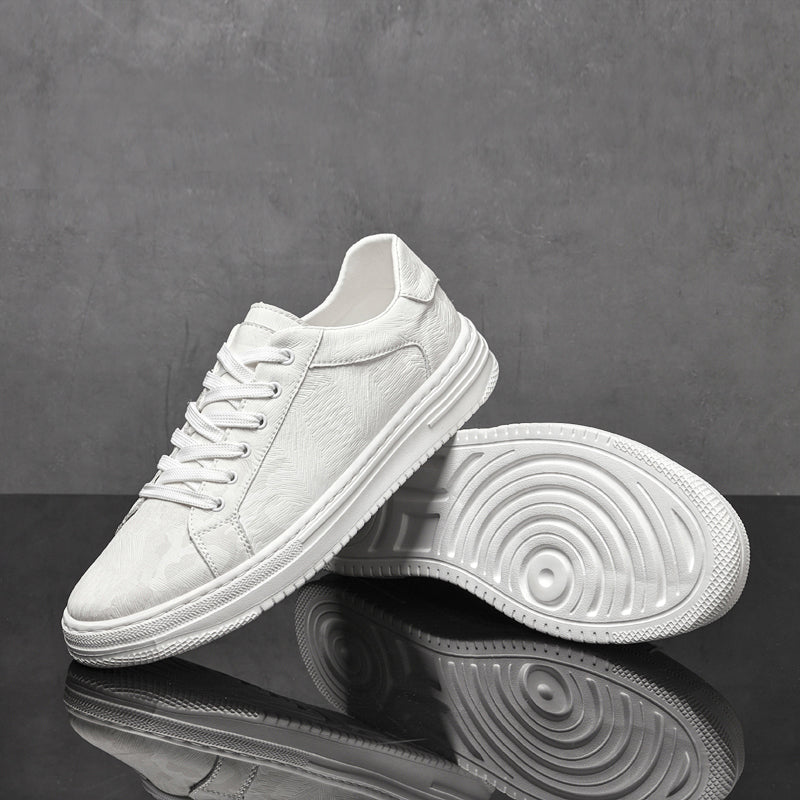 Men's Low-Top Lace-Up Trainers- Panelled Upper
