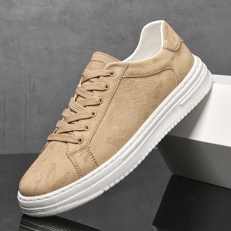 Men's Low-Top Lace-Up Trainers- Panelled Upper