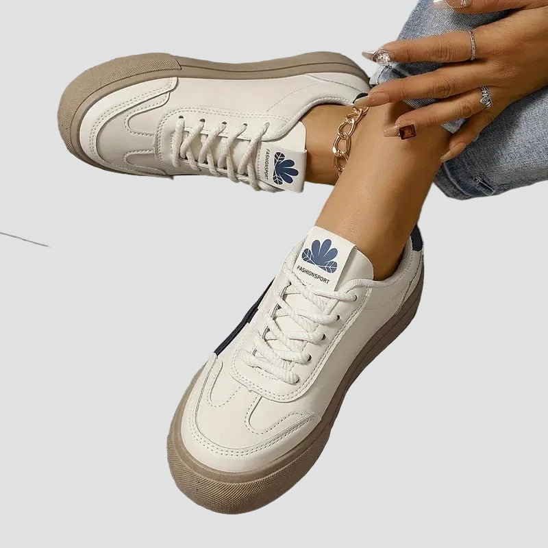 Women's Retro Sneakers - Lace-Up Everyday Shoes