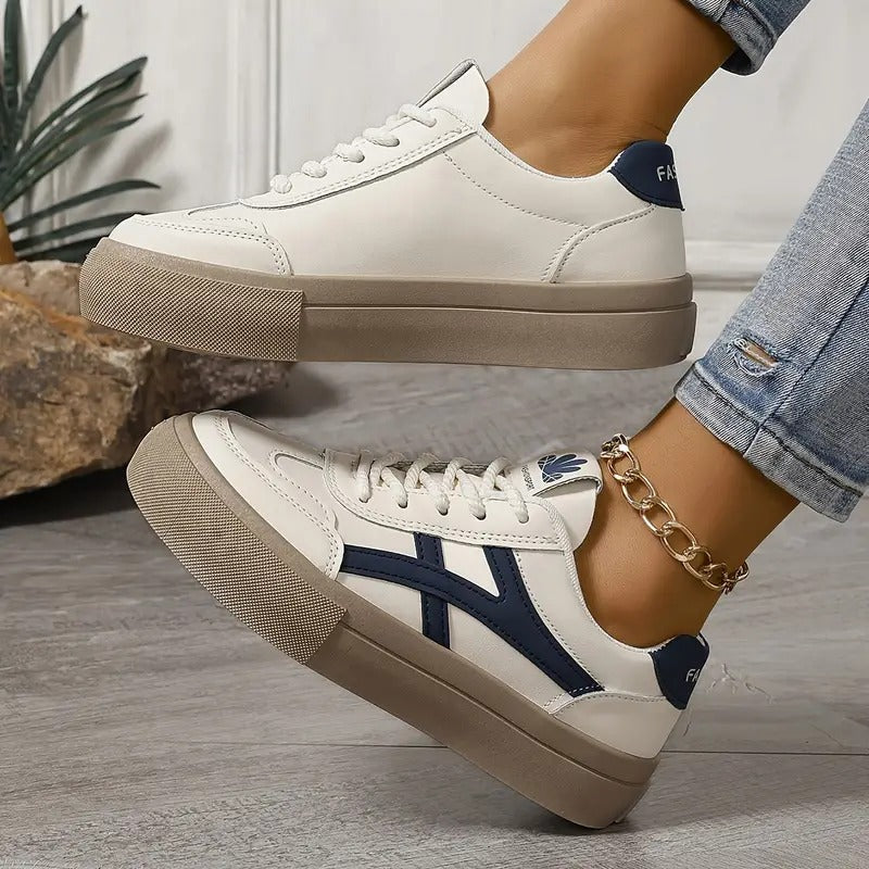 Women's Retro Sneakers - Lace-Up Everyday Shoes