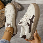 Women's Retro Sneakers - Lace-Up Everyday Shoes