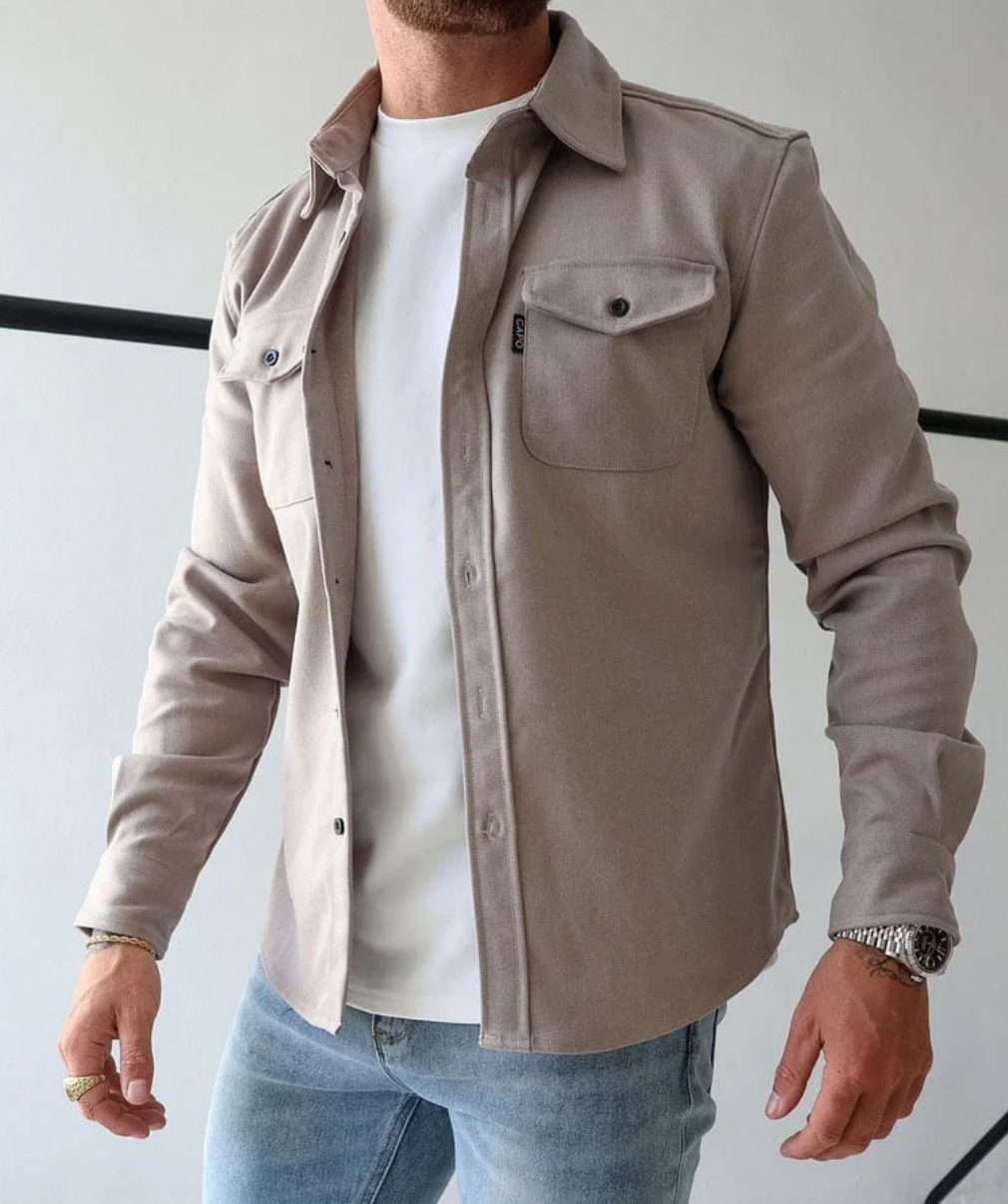 Men's Overshirt - Button-Front Utility Shirt