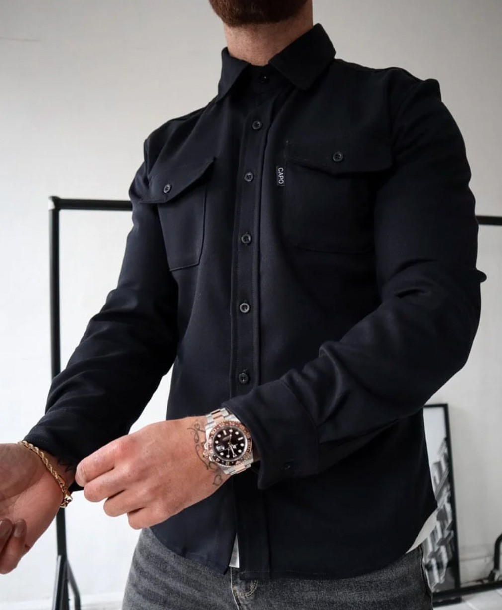 Men's Overshirt - Button-Front Utility Shirt