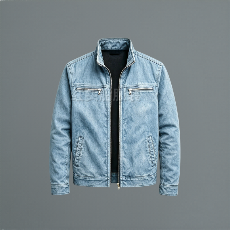 Men's Zip-Up Jacket - Stand-Collar Utility Outerwear