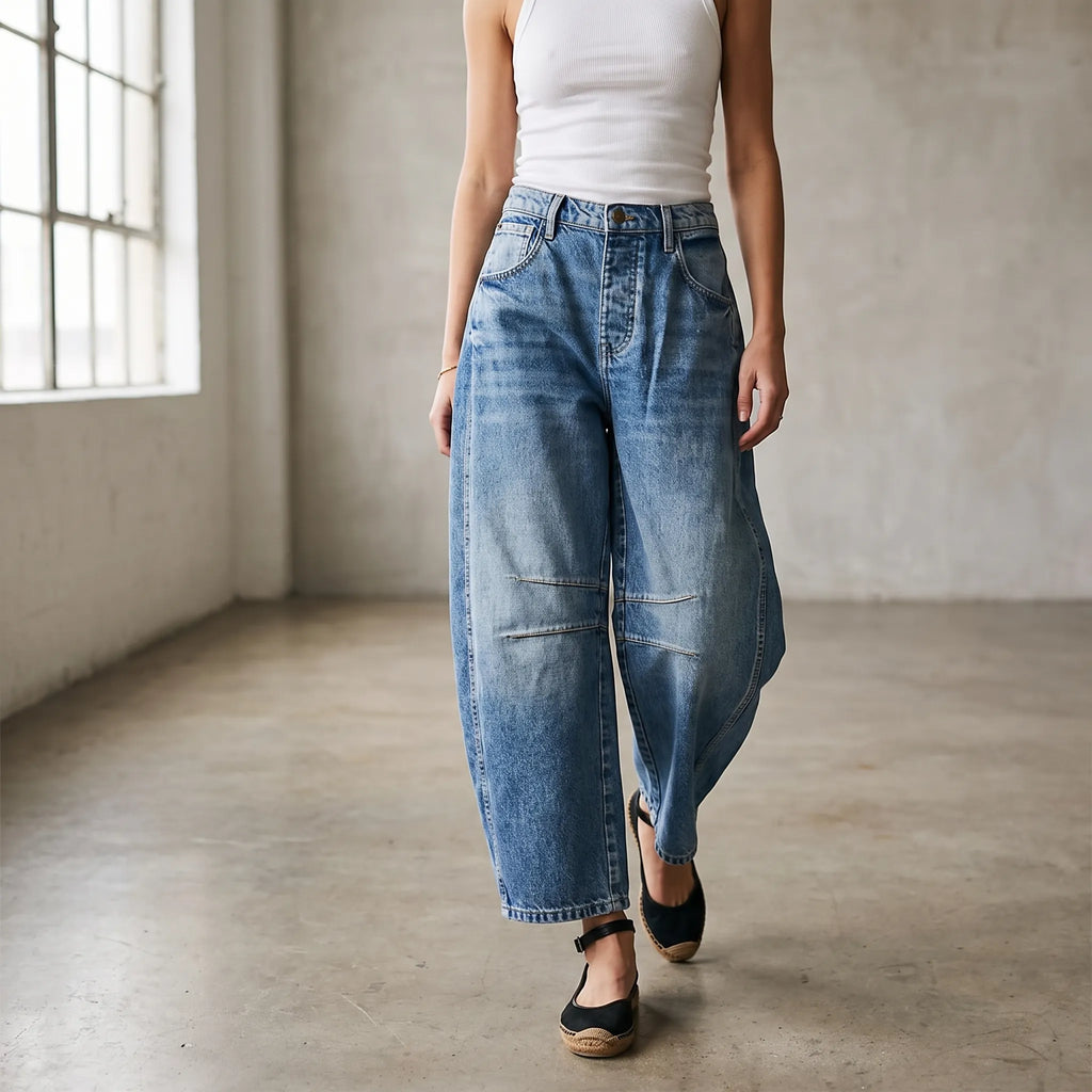 Women's Barrel Jeans- Curved Wide-Leg Shape