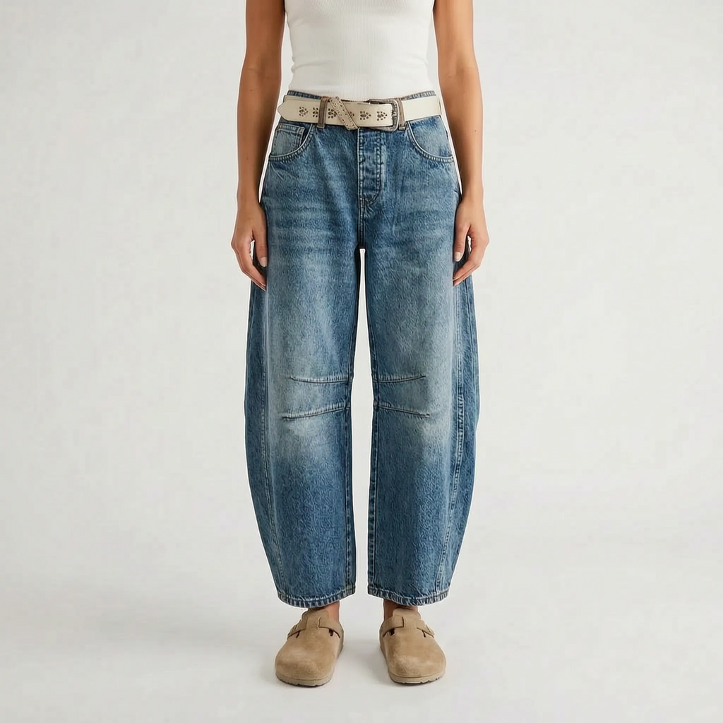 Women's Barrel Jeans- Curved Wide-Leg Shape