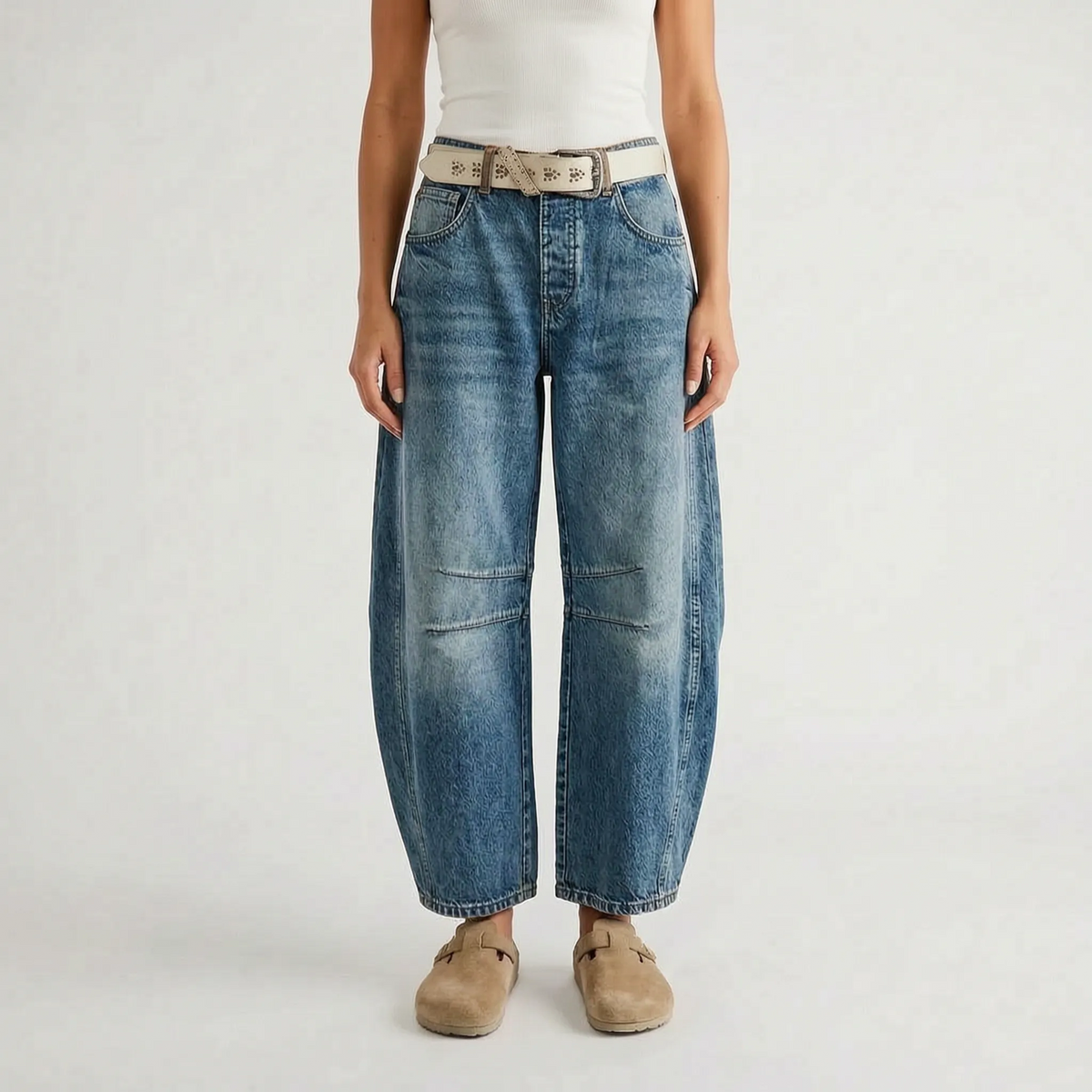 Women's Barrel Jeans- Curved Wide-Leg Shape