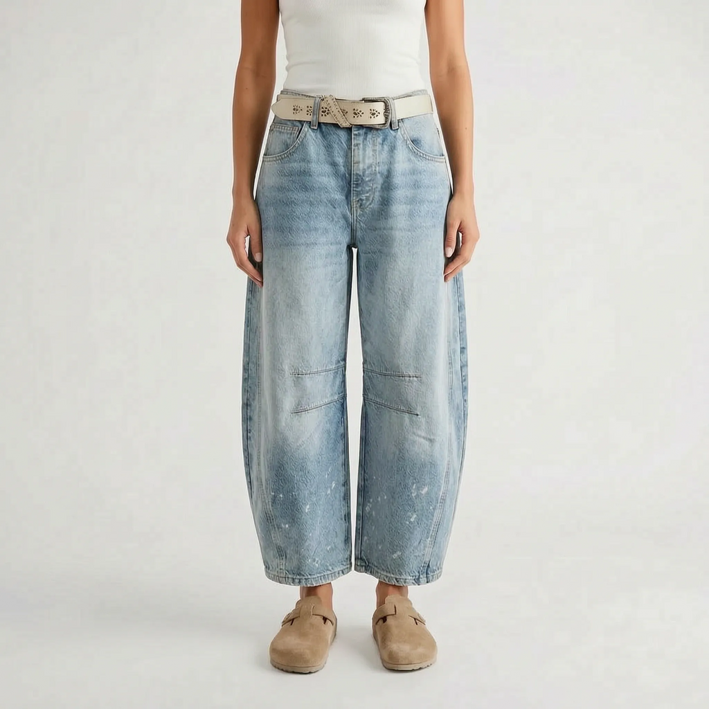 Women's Barrel Jeans- Curved Wide-Leg Shape