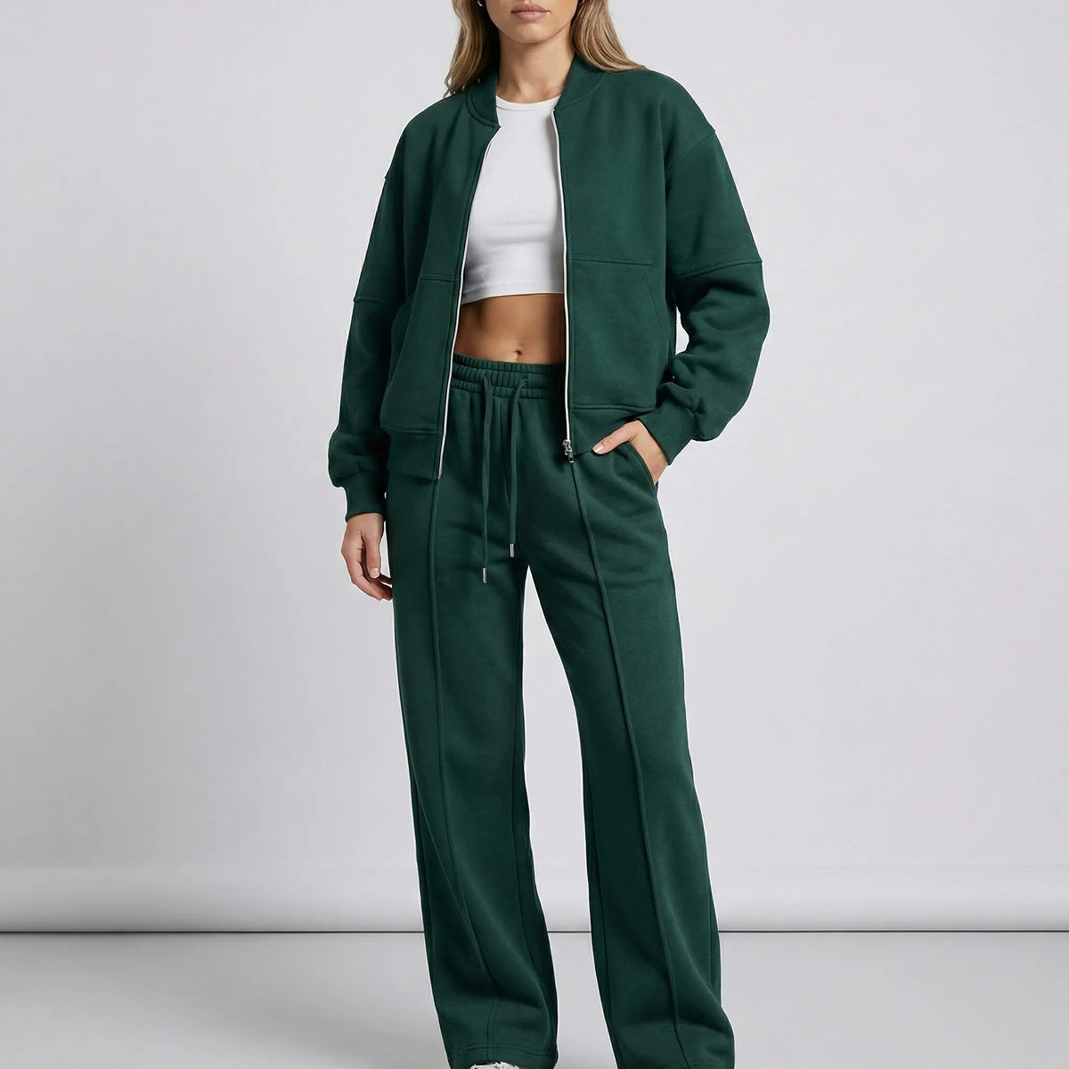 Women's Tracksuit Set- Zip Jacket and Matching Trousers