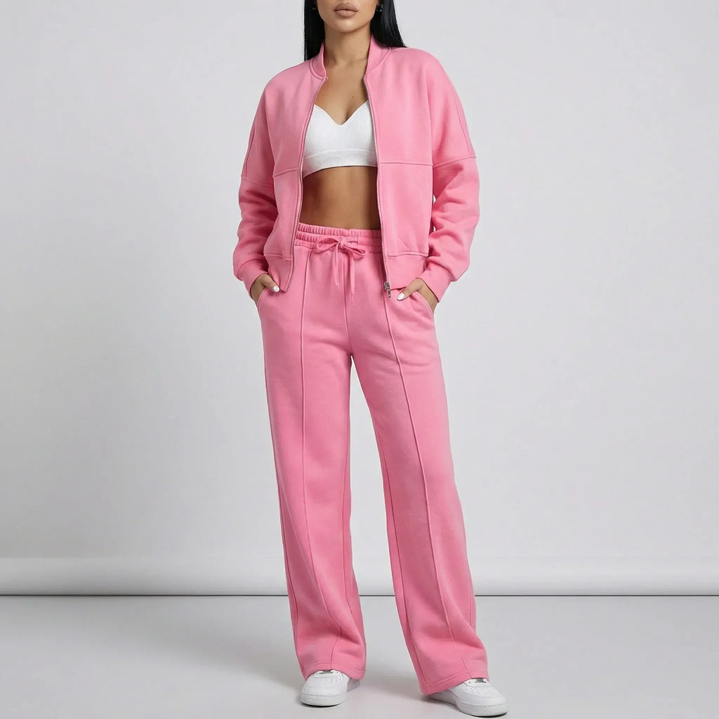Women's Tracksuit Set- Zip Jacket and Matching Trousers