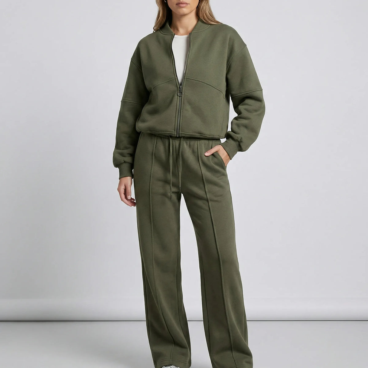 Women's Tracksuit Set- Zip Jacket and Matching Trousers