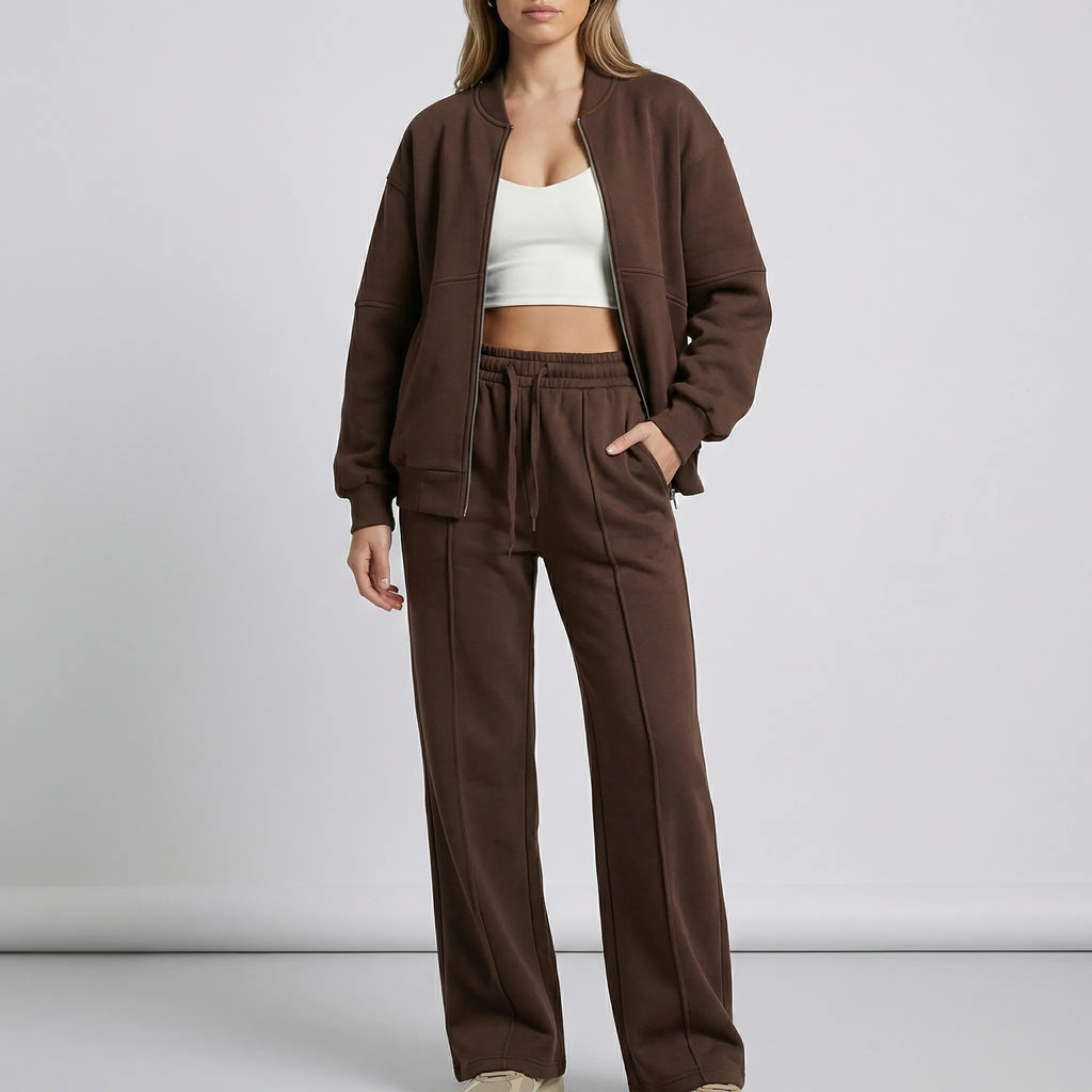 Women's Tracksuit Set- Zip Jacket and Matching Trousers