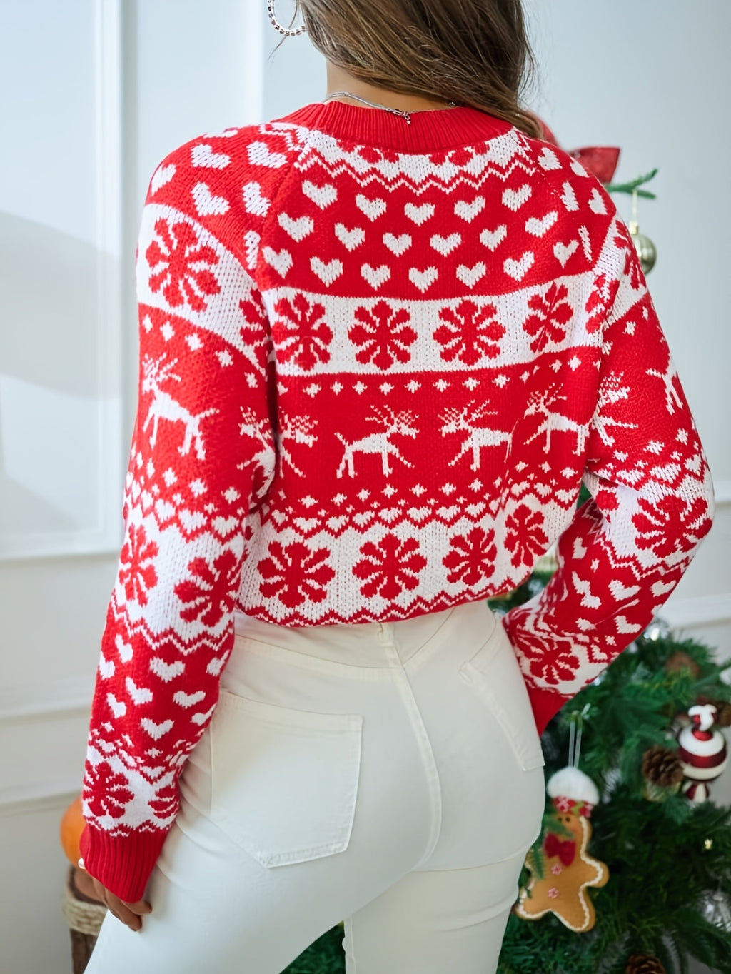 Women's Fair Isle Jumper - Festive Pattern