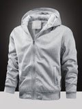 Men's Lined Zip Hoodie- Hooded Patchwork Layer