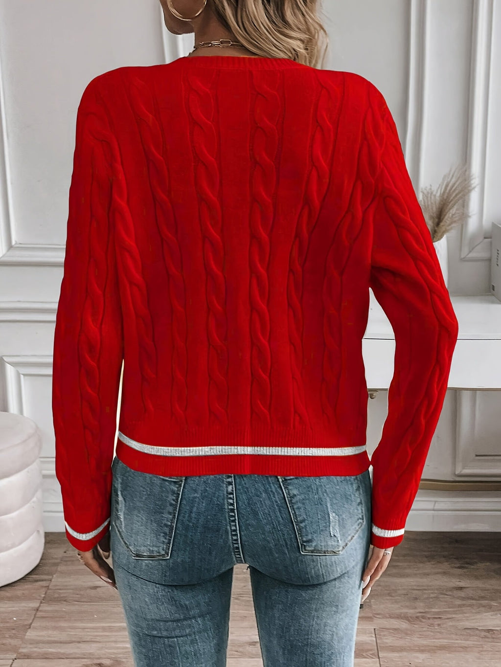 Women's Cable-Knit Cardigan - Button Front