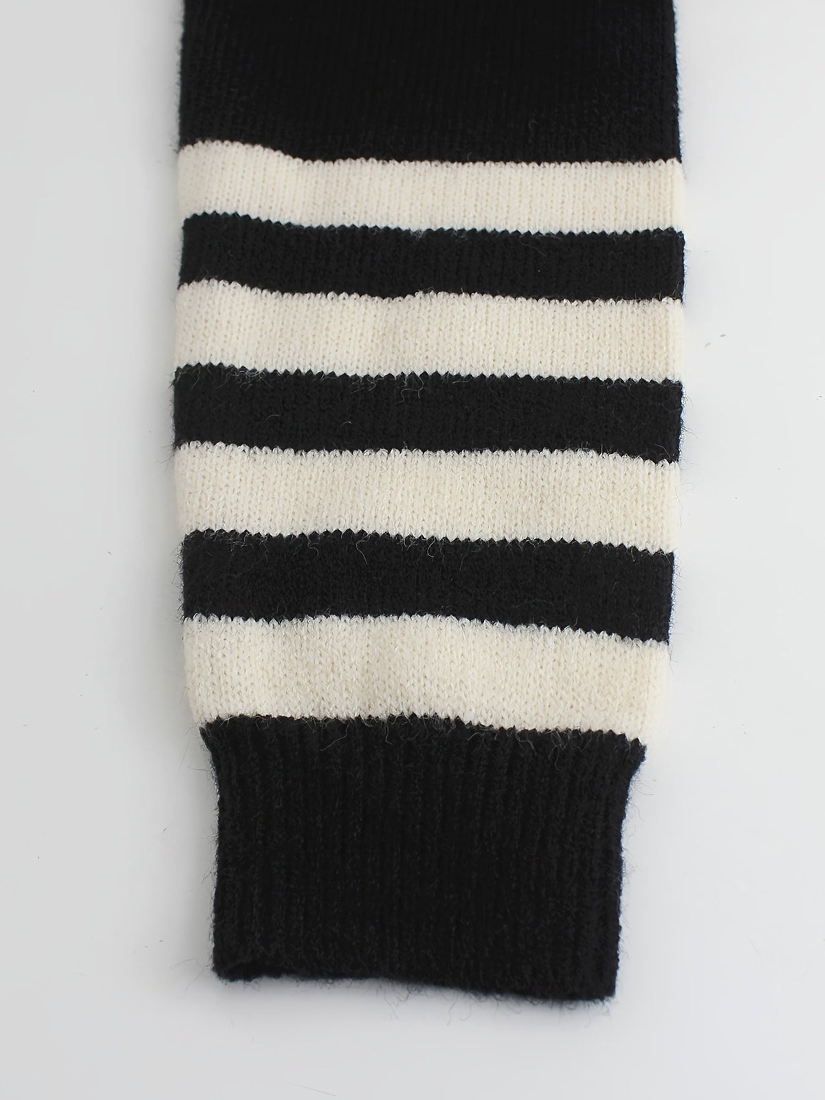 Women's Ribbed Sweater - Striped-Sleeve Knit Top