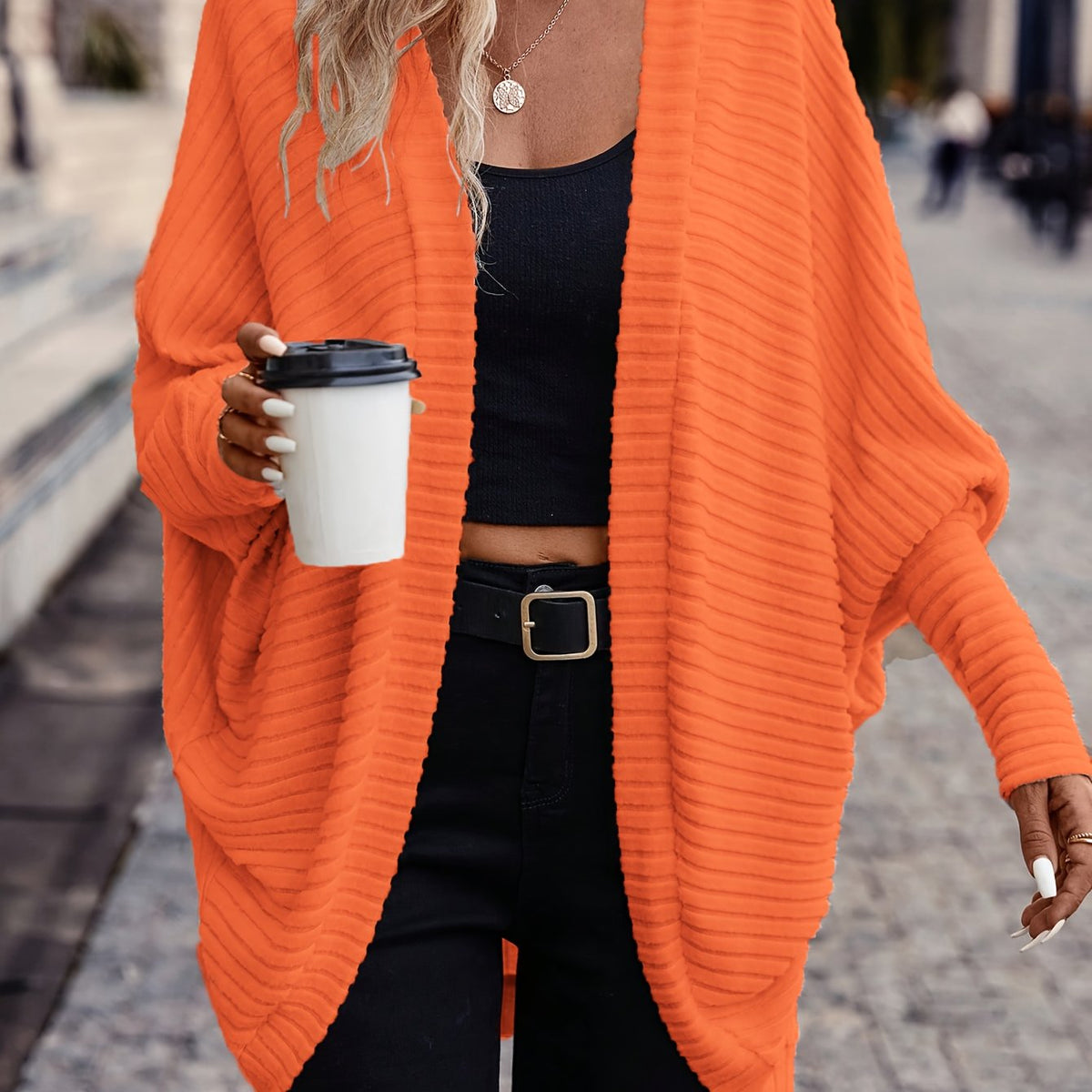 Women's Long Open-Front Cardigan - Relaxed Fit