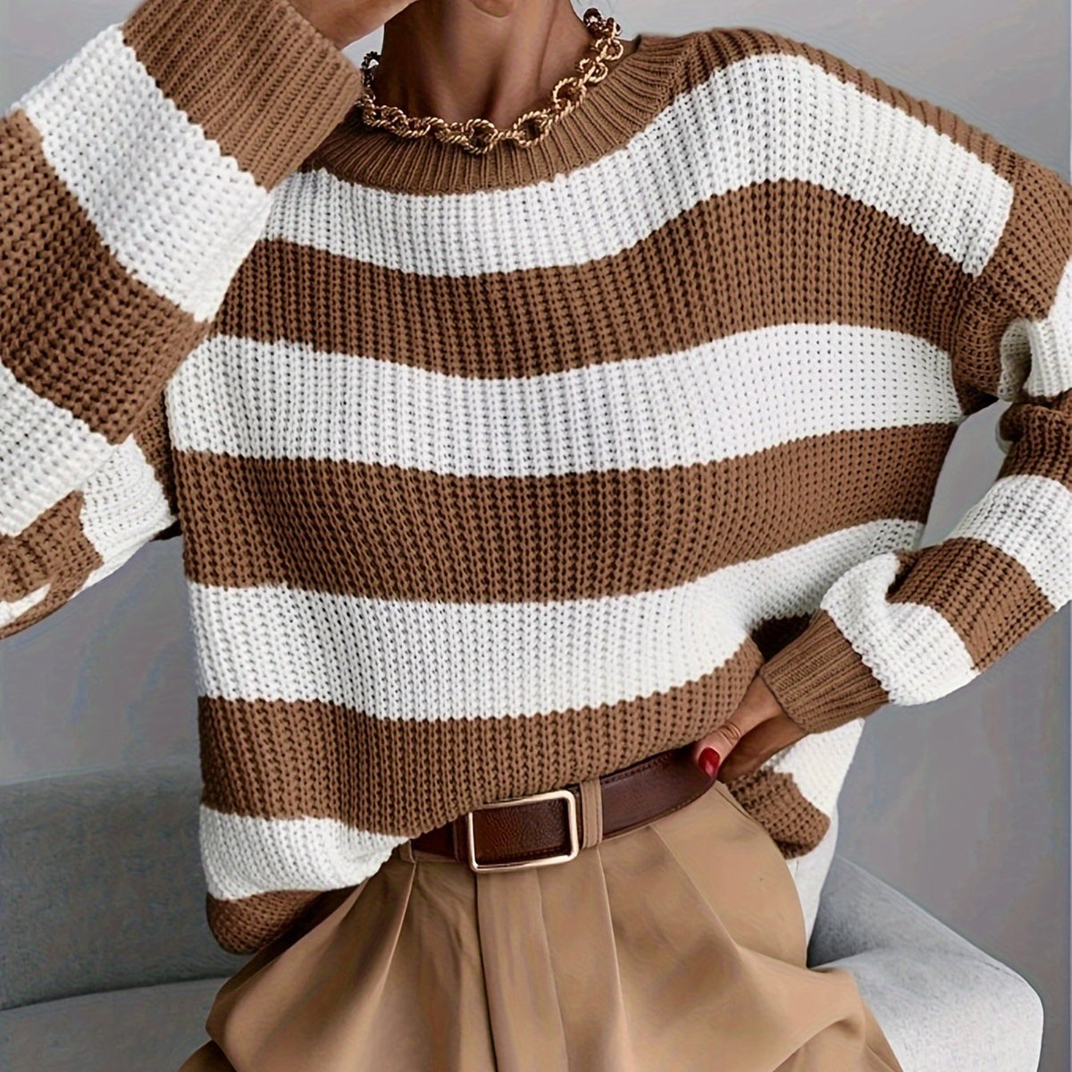 Women's Striped Jumper - Relaxed Fit