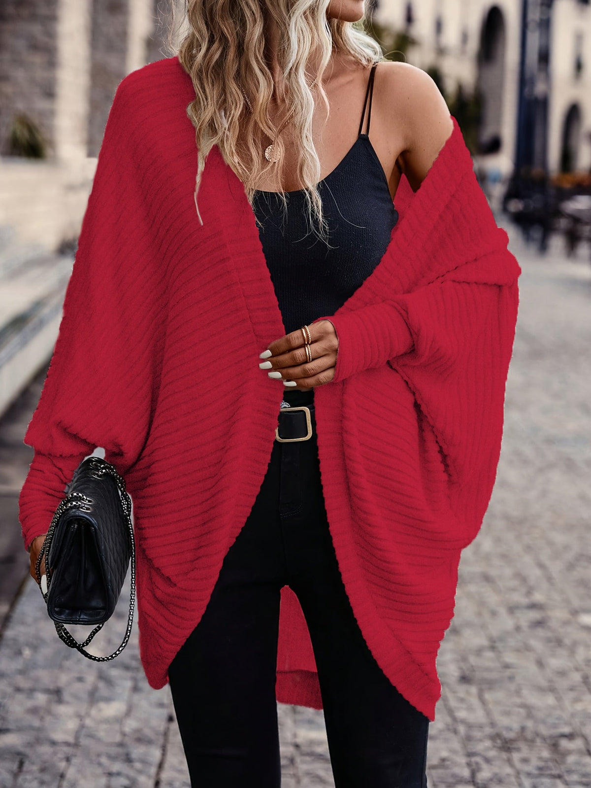 Women's Long Open-Front Cardigan - Relaxed Fit
