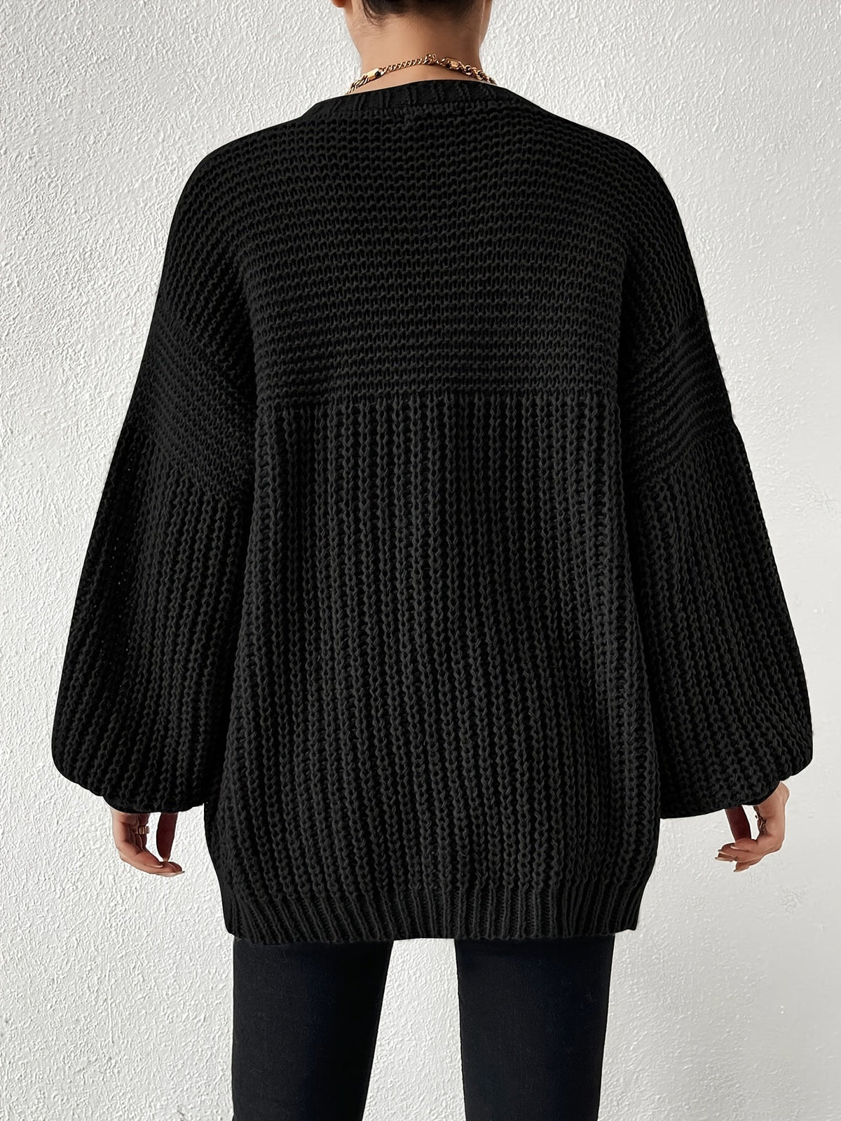 Women's Chunky-Knit Cardigan - Open Front