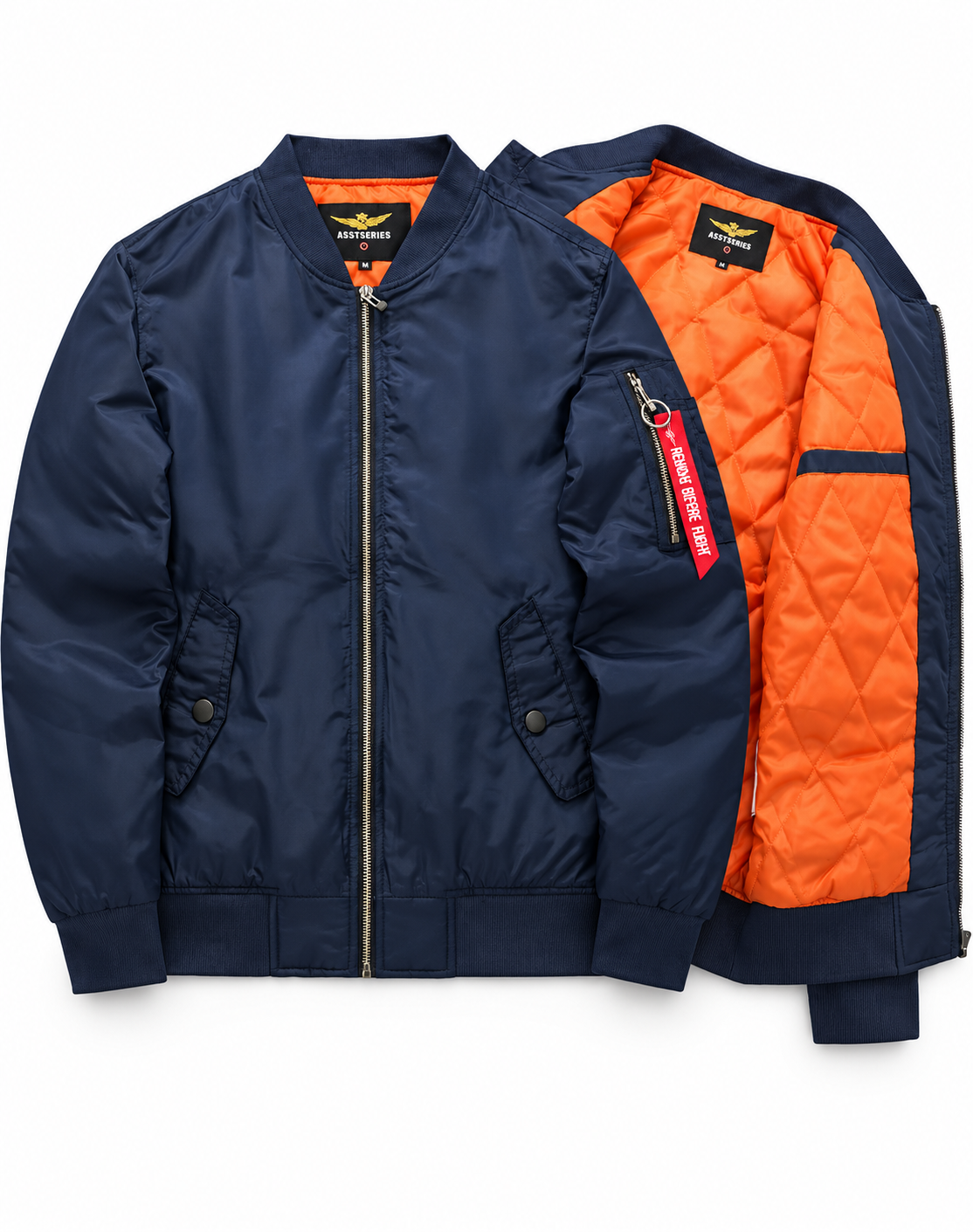 Men's Quilted Bomber Jacket - Zip-Front Winter Coat