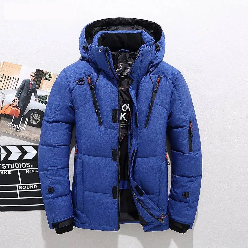 Men's Quilted Puffer Jacket - Stand-Collar Outerwear