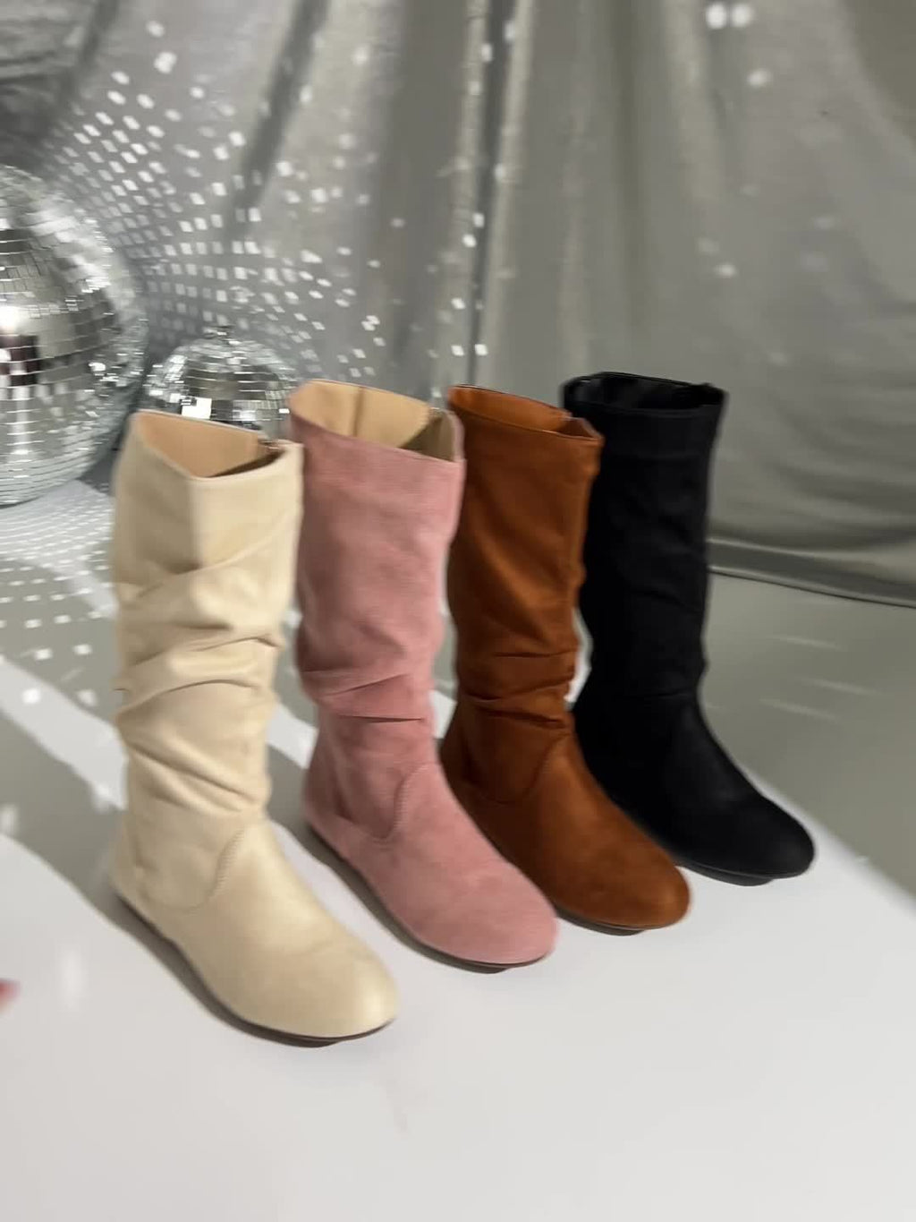 Women's Mid-Calf Boots- Slouch Shaft