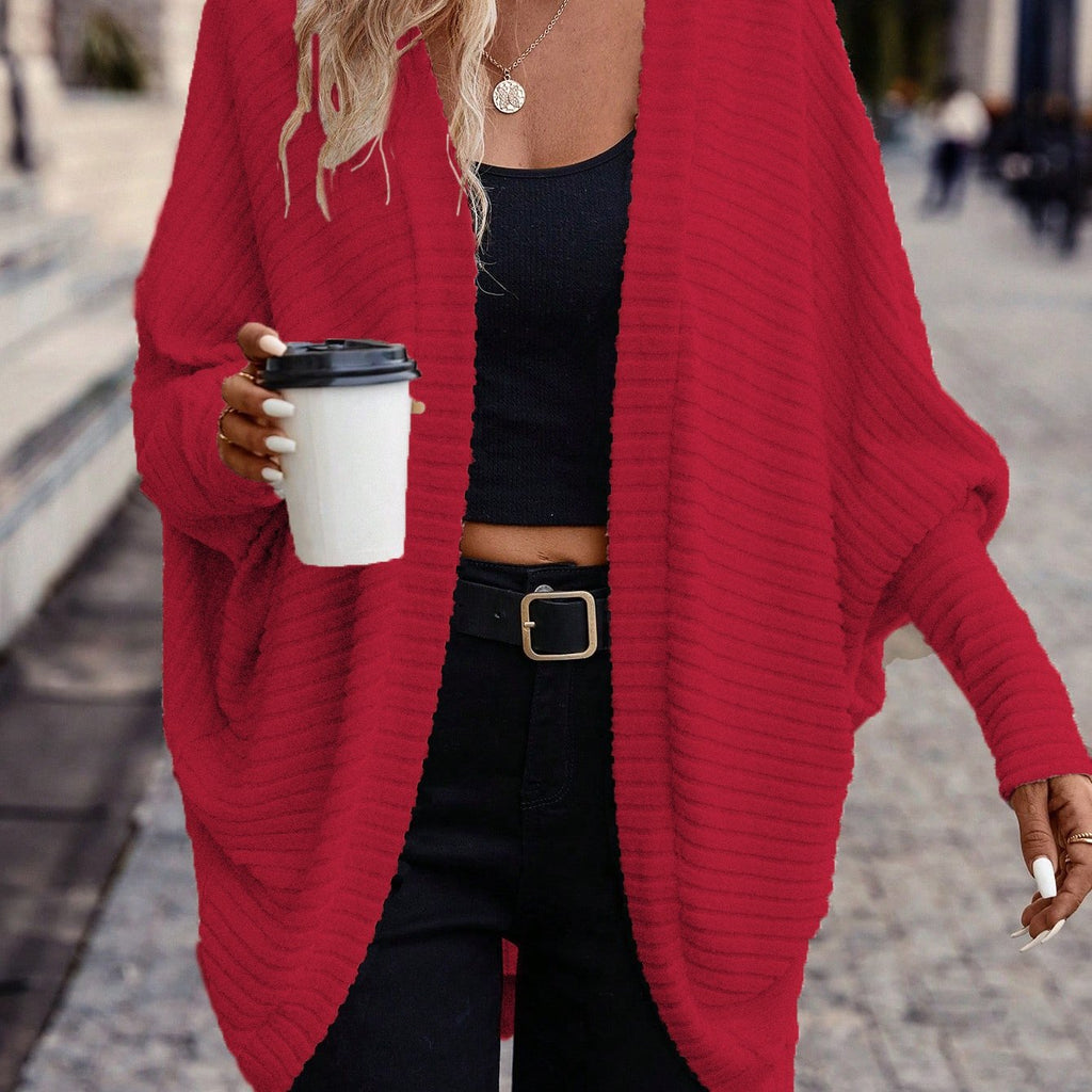 Women's Long Open-Front Cardigan - Relaxed Fit