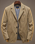 Men's Washed Denim Blazer - Notched-Lapel Jacket