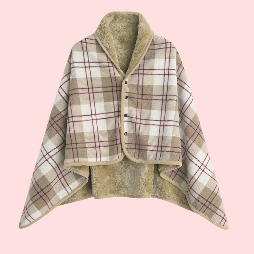 Women's Buttoned Wrap Shawl