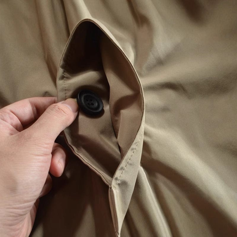 Men's Mid-Length Coat - Button-Front Outerwear