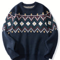 Men's Patterned Jumper - Crew Neck Knitwear