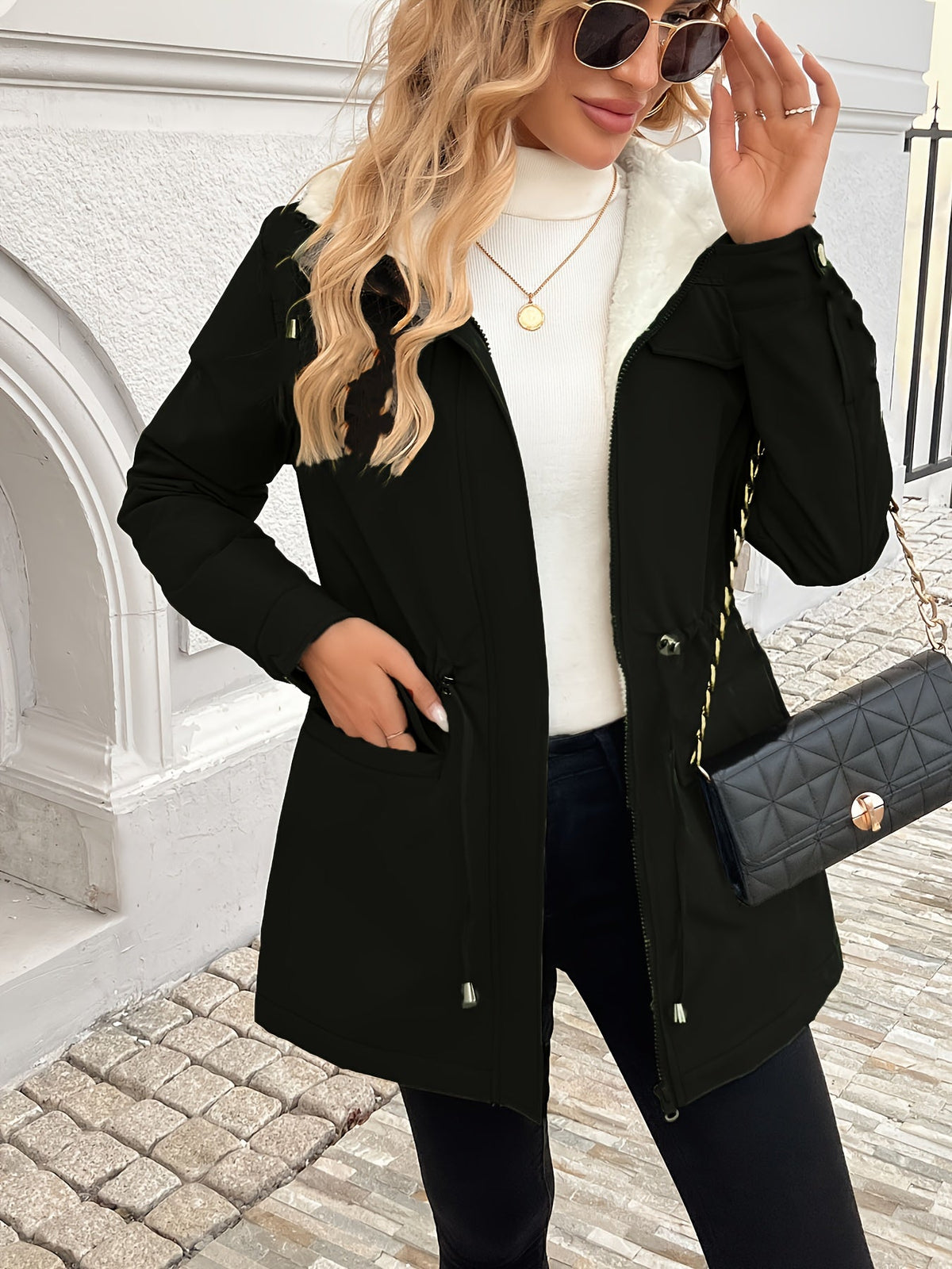 Women's Hooded Jacket - Fleece-Lined Zip-Up Outerwear