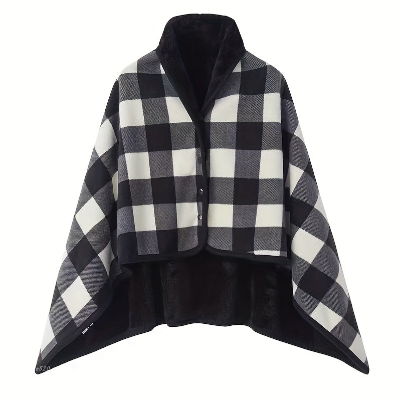 Women's Buttoned Wrap Shawl