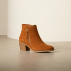 Women's Block-Heel Ankle Boots - Side-Zip Shoes