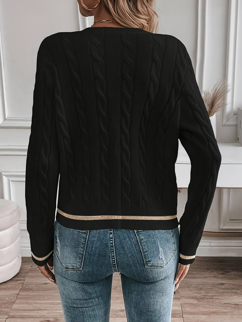 Women's Cable-Knit Cardigan - Button Front