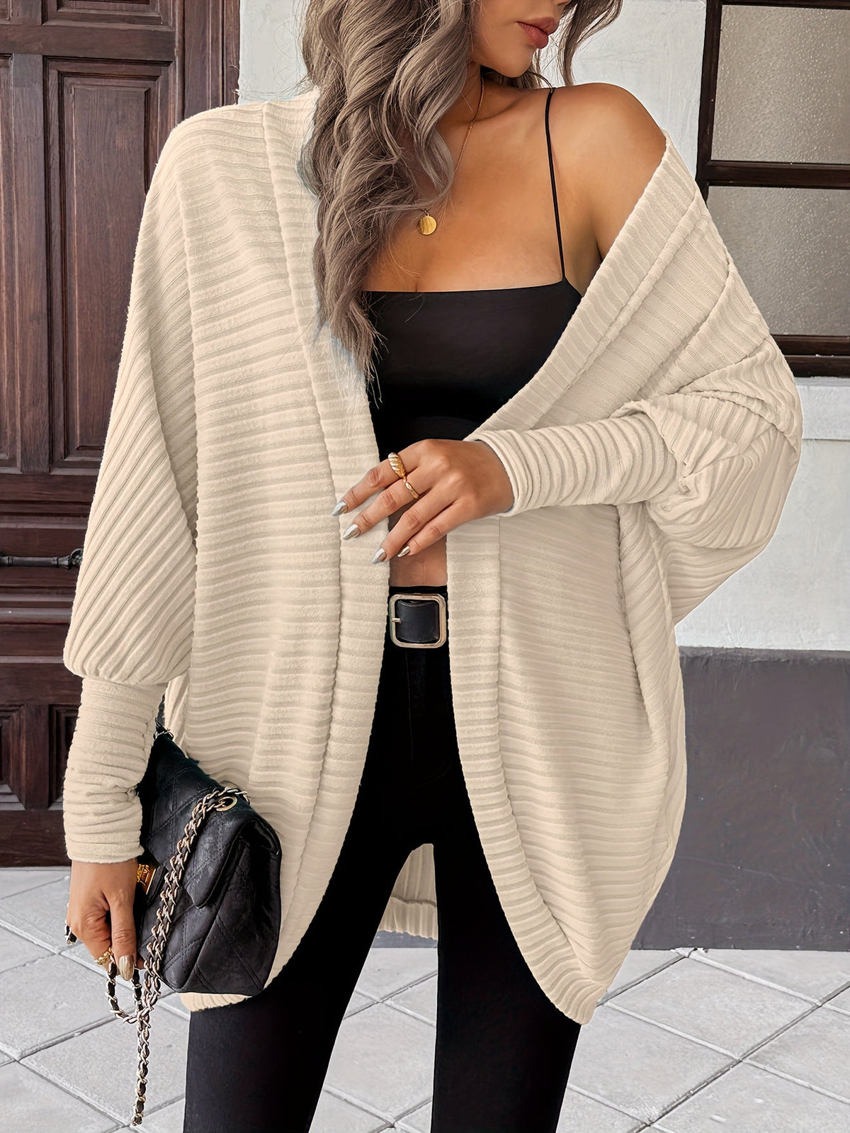 Women's Long Open-Front Cardigan - Relaxed Fit