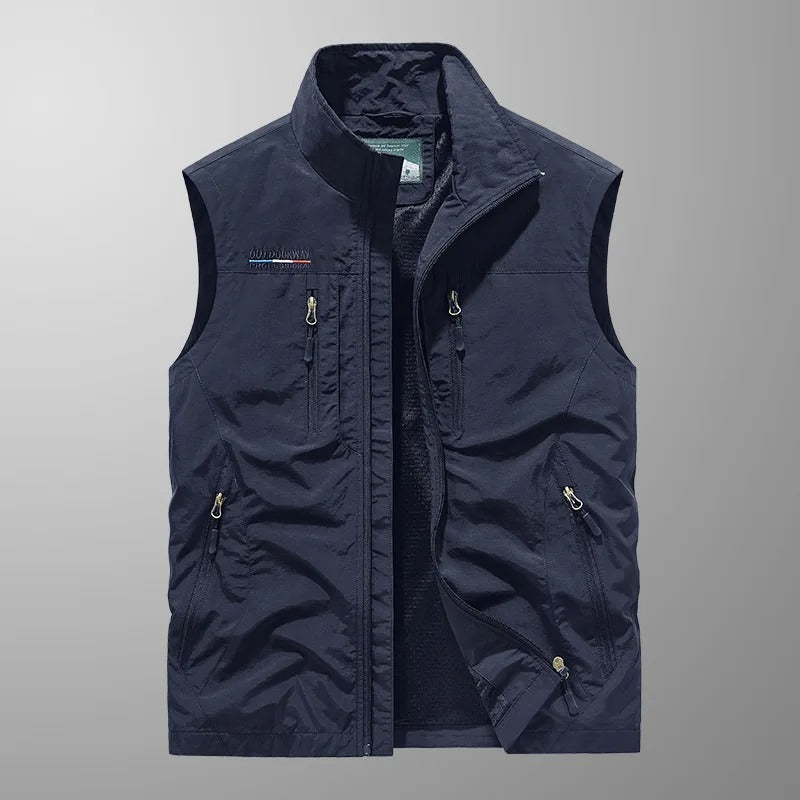 Men's Zip-Up Gilet - Stand-Collar Outdoor Vest
