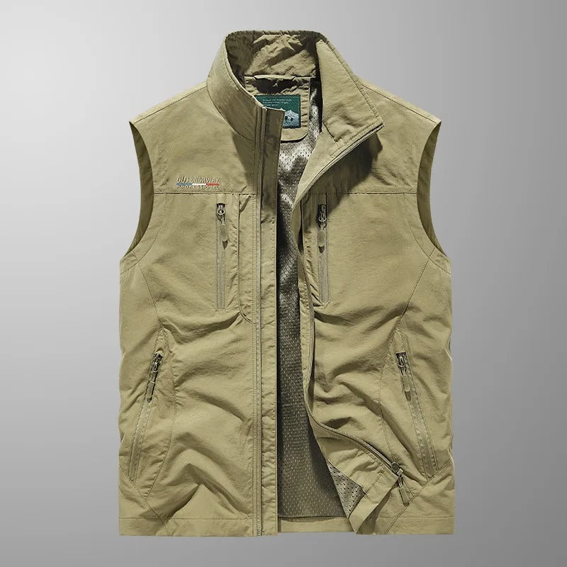Men's Zip-Up Gilet - Stand-Collar Outdoor Vest